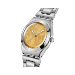 Montre SWATCH blossom time femme cadran jaune bracelet acier inoxydable
