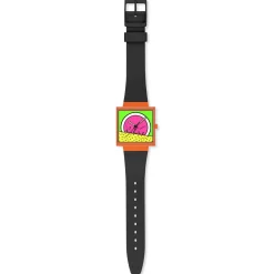 Montre SWATCH break free homme bracelet matériau biosourcé noir