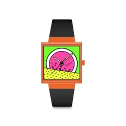 Montre SWATCH break free homme bracelet matériau biosourcé noir