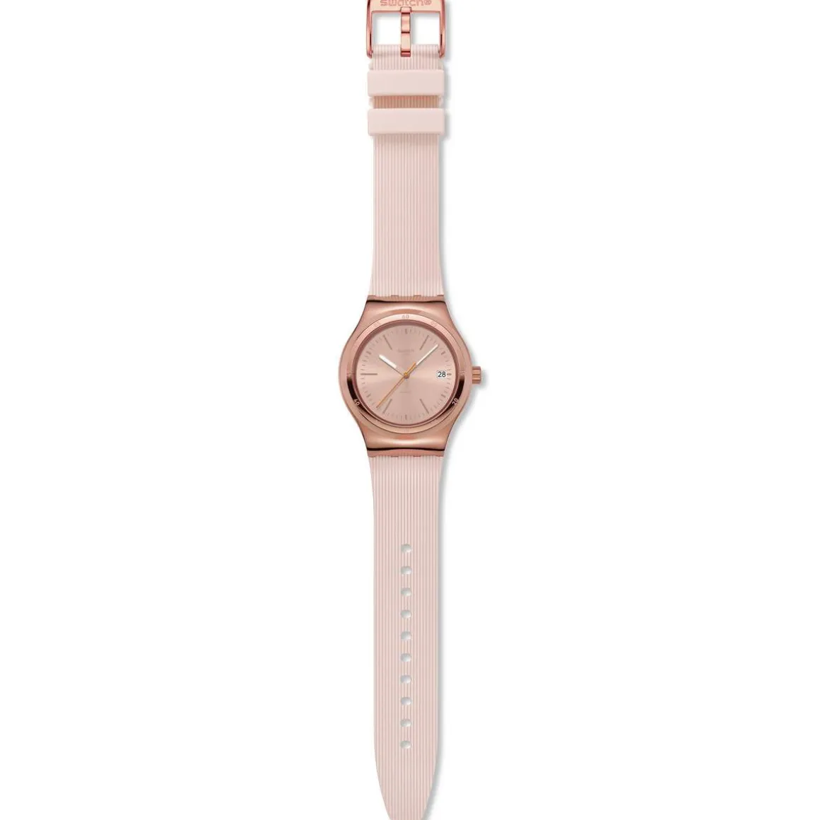 Montre SWATCH Essentials femme automatique, cadran rose, bracelet silicone rose