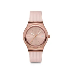 Montre SWATCH Essentials femme automatique, cadran rose, bracelet silicone rose
