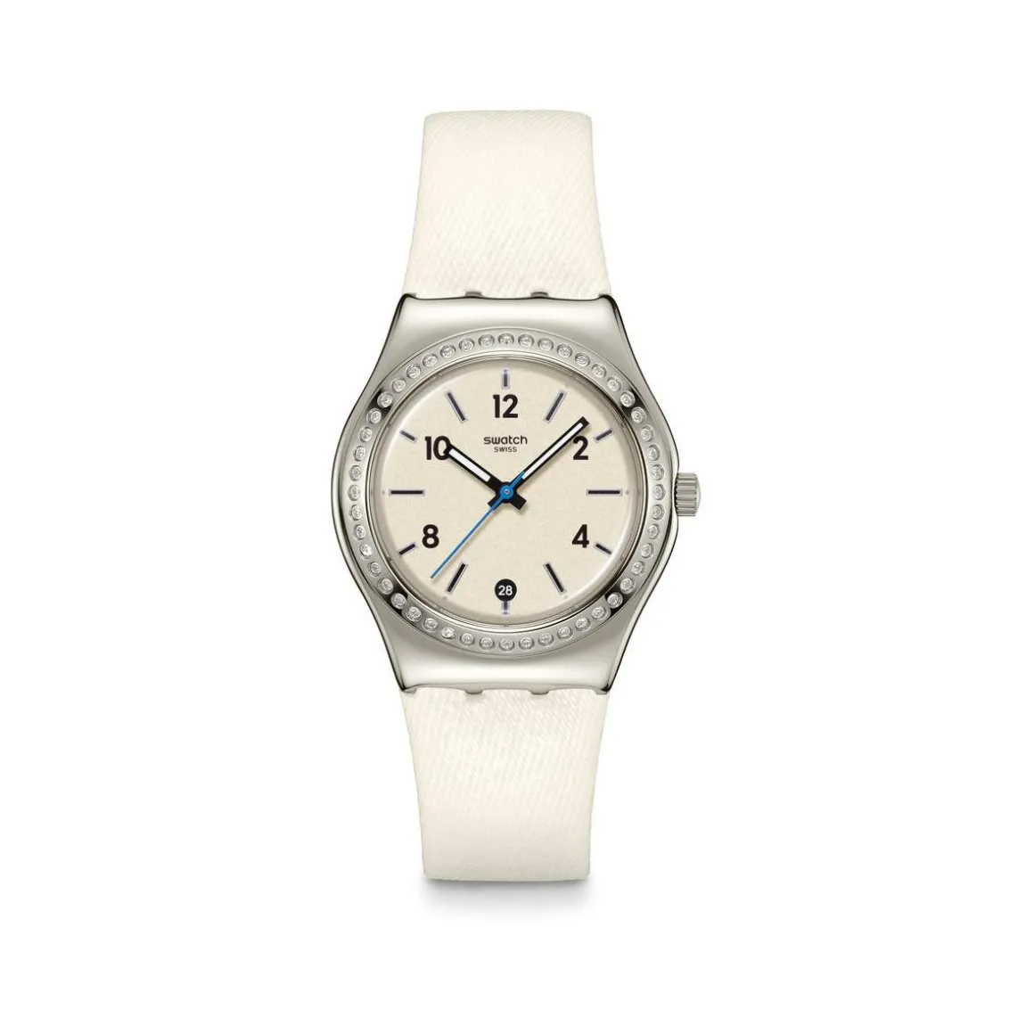 Montre SWATCH essentials femme bracelet cuir blanc