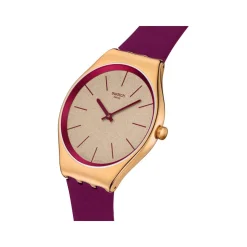 Montre SWATCH essentials femme bracelet cuir rouge