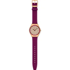 Montre SWATCH essentials femme bracelet cuir rouge