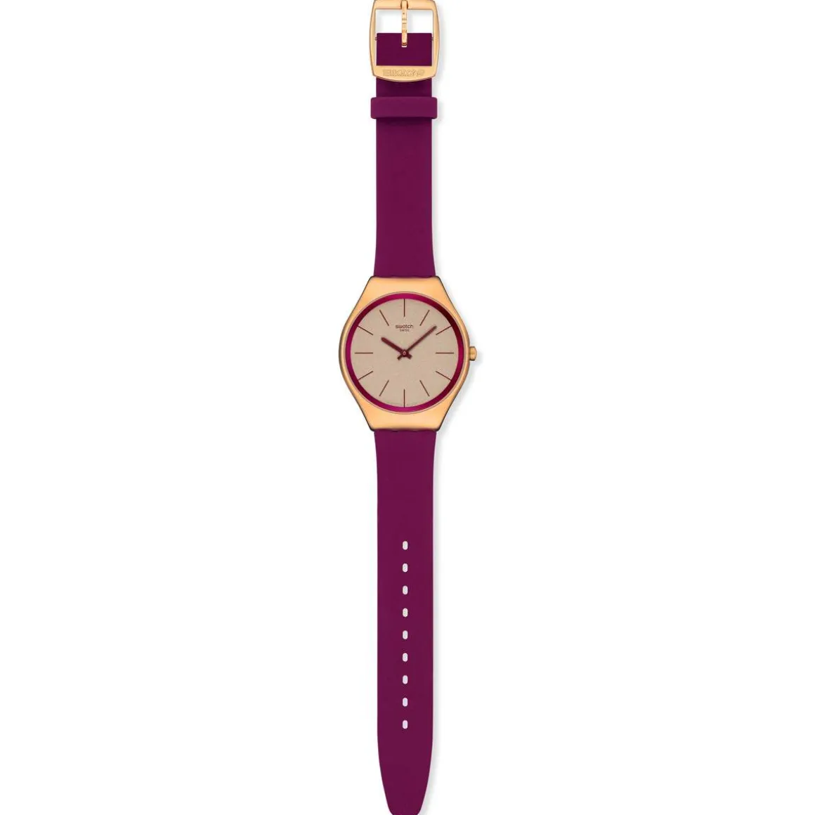 Montre SWATCH essentials femme bracelet cuir rouge