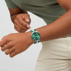 Montre SWATCH essentials homme cadran vert bracelet textile vert
