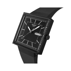 Montre SWATCH essentials homme bracelet matériau biosourcé noir
