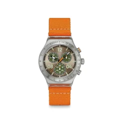 Montre SWATCH essentials homme cadran marron bracelet textile orange