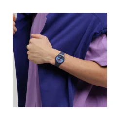 Montre SWATCH essentials mixte cadran bleu bracelet silicone bleu