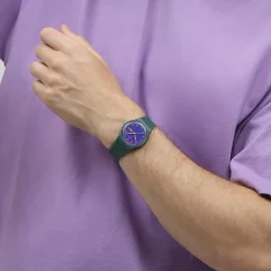 Montre SWATCH essentials mixte bracelet plastique bleu