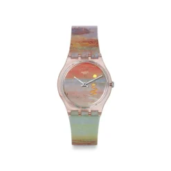 Montre SWATCH Gent biosourced Turner's Scarlet sunset femme bracelet silicone rose