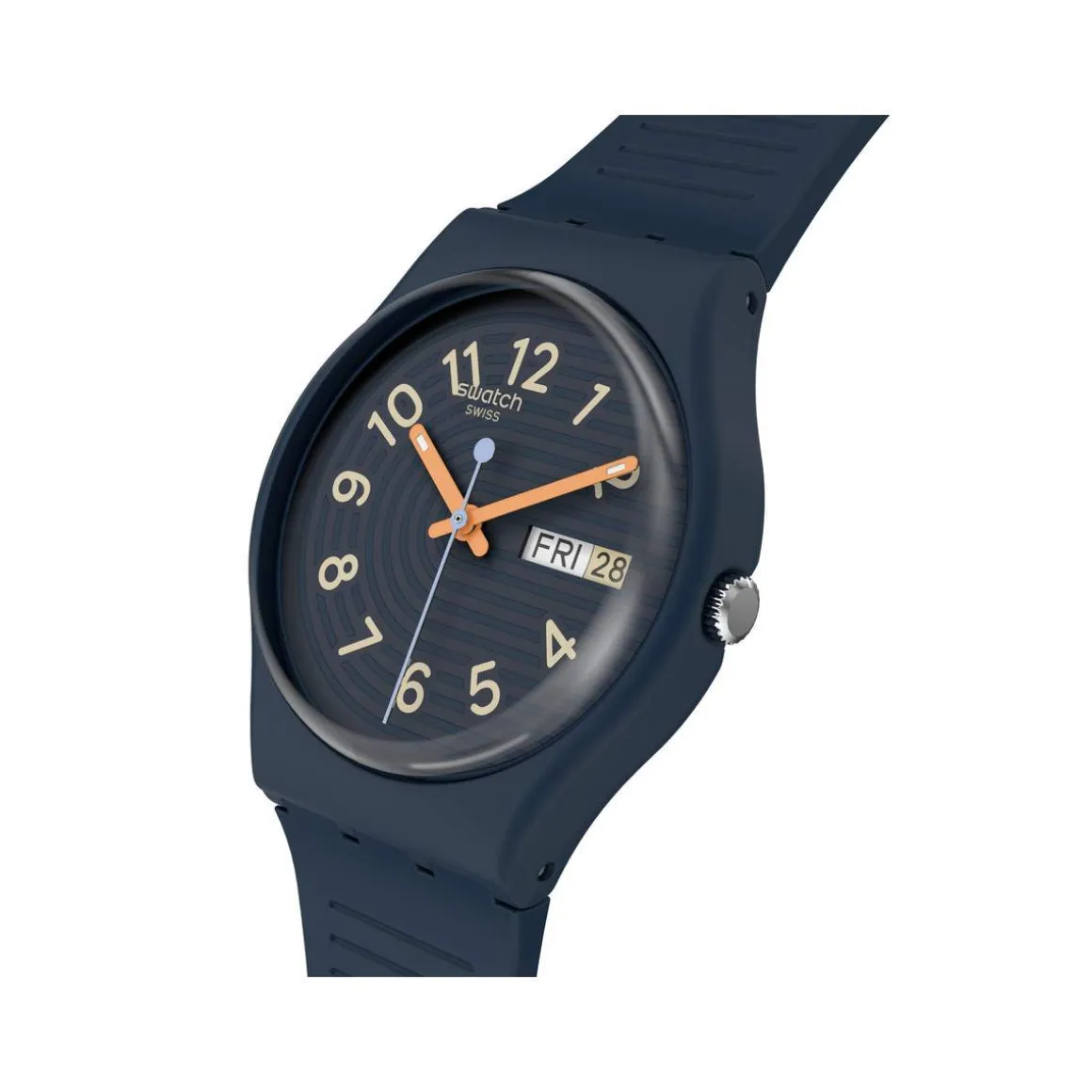 Montre SWATCH Gent biosourced Trendy lines at night homme bracelet silicone bleu