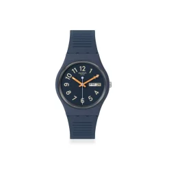 Montre SWATCH Gent biosourced Trendy lines at night homme bracelet silicone bleu