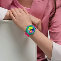 Montre SWATCH mixte bracelet silicone rose