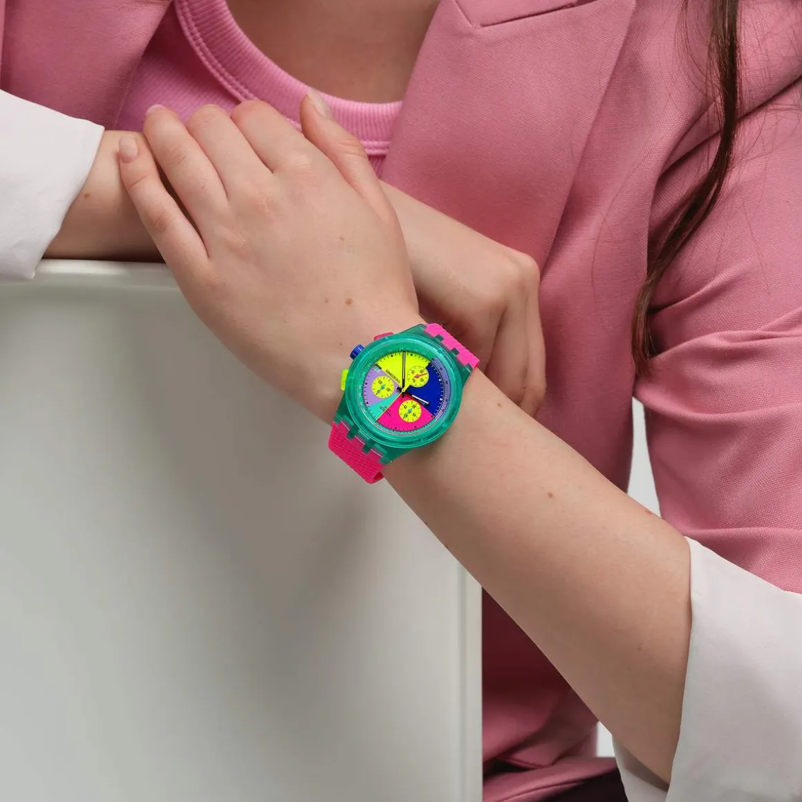 Montre SWATCH mixte bracelet silicone rose