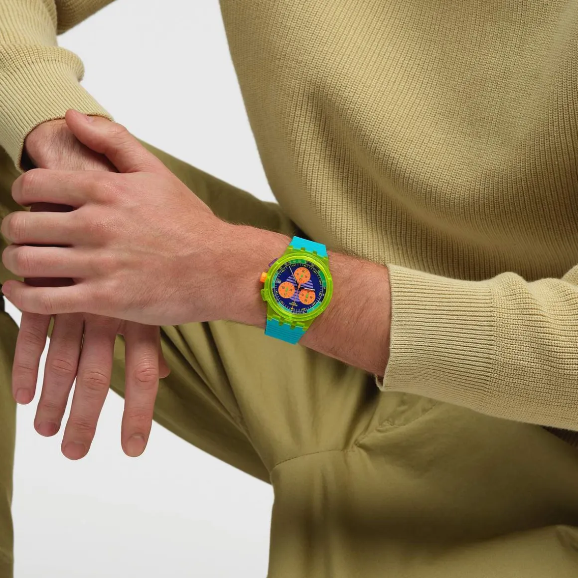 Montre SWATCH mixte bracelet silicone vert