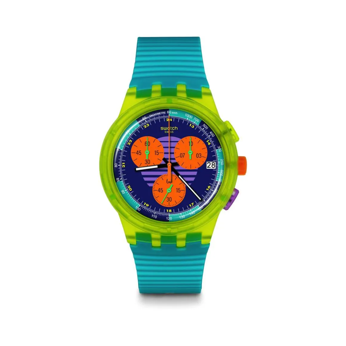 Montre SWATCH mixte bracelet silicone vert