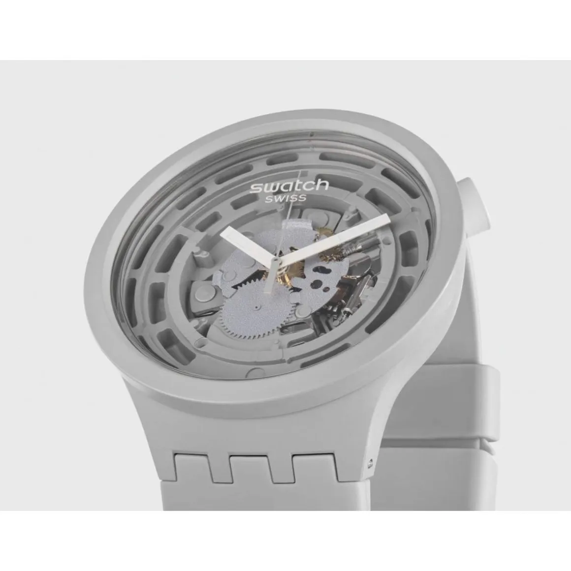 Montre Swatch mixte matériau biosourcé gris