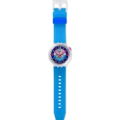 Montre SWATCH neon mixte bracelet silicone bleu