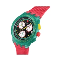Montre SWATCH neon mixte bracelet silicone rouge