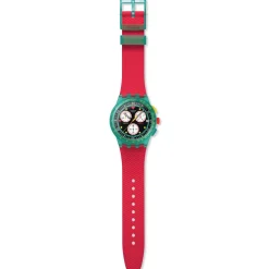 Montre SWATCH neon mixte bracelet silicone rouge