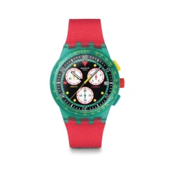 Montre SWATCH neon mixte bracelet silicone rouge