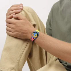 Montre SWATCH neon mixte bracelet silicone jaune