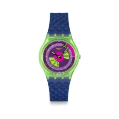 Montre SWATCH neon mixte bracelet silicone bleu