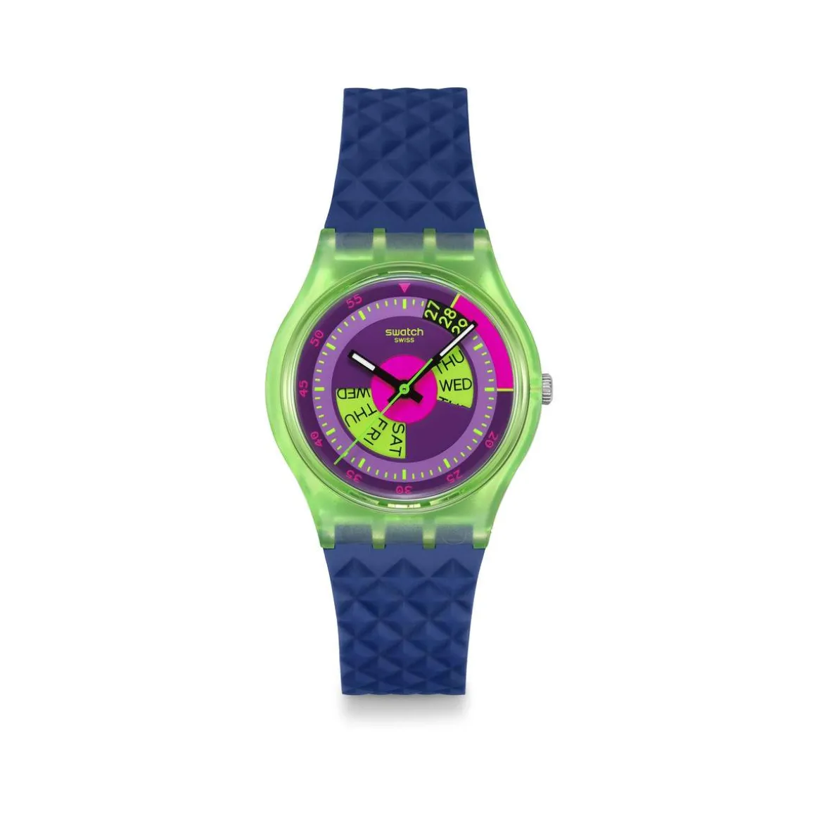 Montre SWATCH neon mixte bracelet silicone bleu