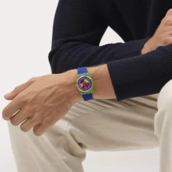 Montre SWATCH neon mixte bracelet silicone bleu