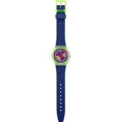 Montre SWATCH neon mixte bracelet silicone bleu