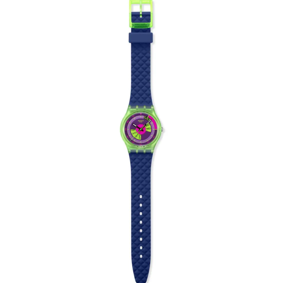 Montre SWATCH neon mixte bracelet silicone bleu