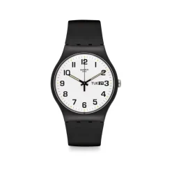 Montre Swatch New gent biosourceds Twice again homme matériaux biosourcés noirs