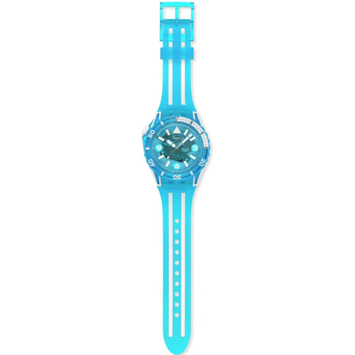 Montre SWATCH scubaqua homme cadran bleu bracelet caoutchouc bleu