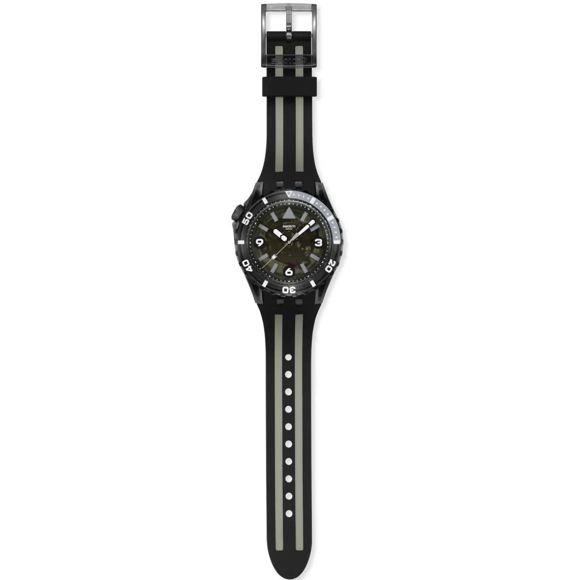 Montre SWATCH scubaqua homme cadran bleu bracelet caoutchouc noir