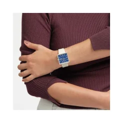Montre SWATCH Square bioceramic What if beige? homme bracelet matériau biosourcé beige