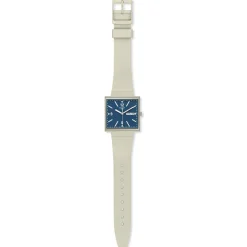 Montre SWATCH Square bioceramic What if beige? homme bracelet matériau biosourcé beige