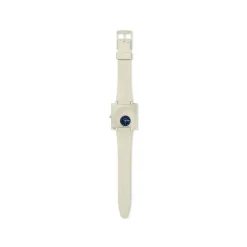 Montre SWATCH Square bioceramic What if beige? homme bracelet matériau biosourcé beige
