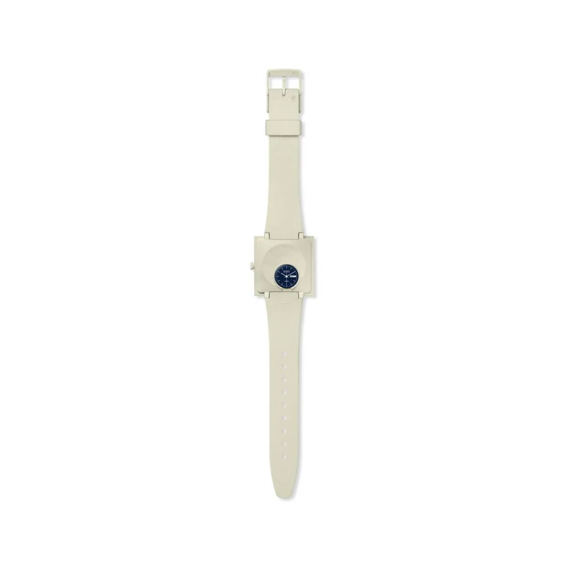 Montre SWATCH Square bioceramic What if beige? homme bracelet matériau biosourcé beige