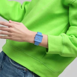 Montre SWATCH Square bioceramic What if sky? homme bracelet matériau biosourcé bleu
