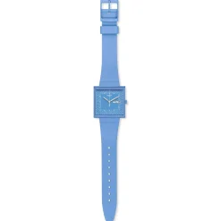 Montre SWATCH Square bioceramic What if sky? homme bracelet matériau biosourcé bleu