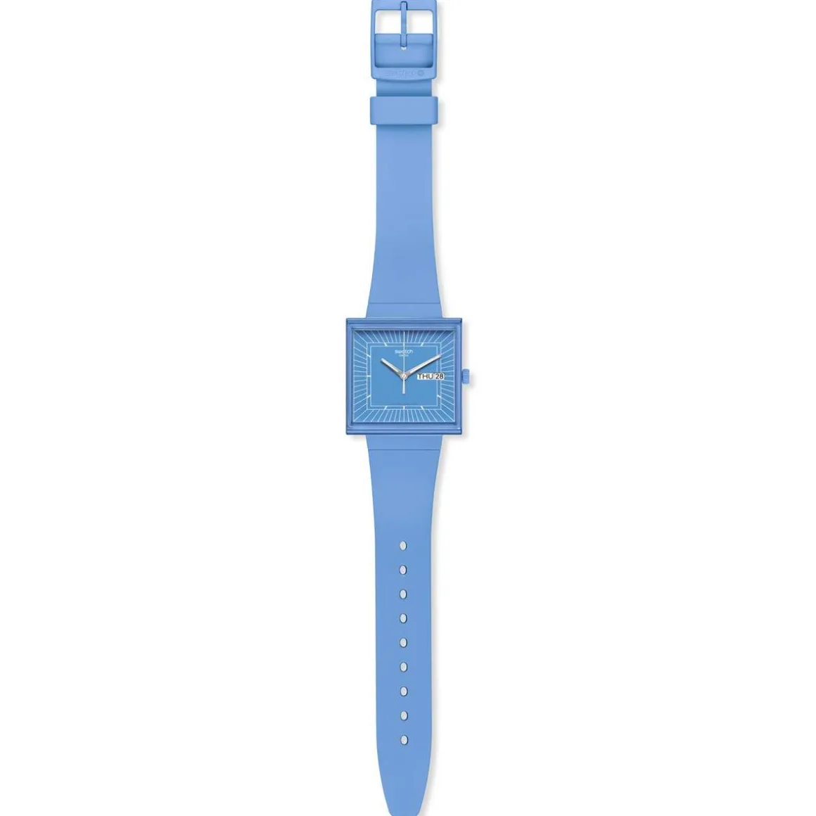 Montre SWATCH Square bioceramic What if sky? homme bracelet matériau biosourcé bleu