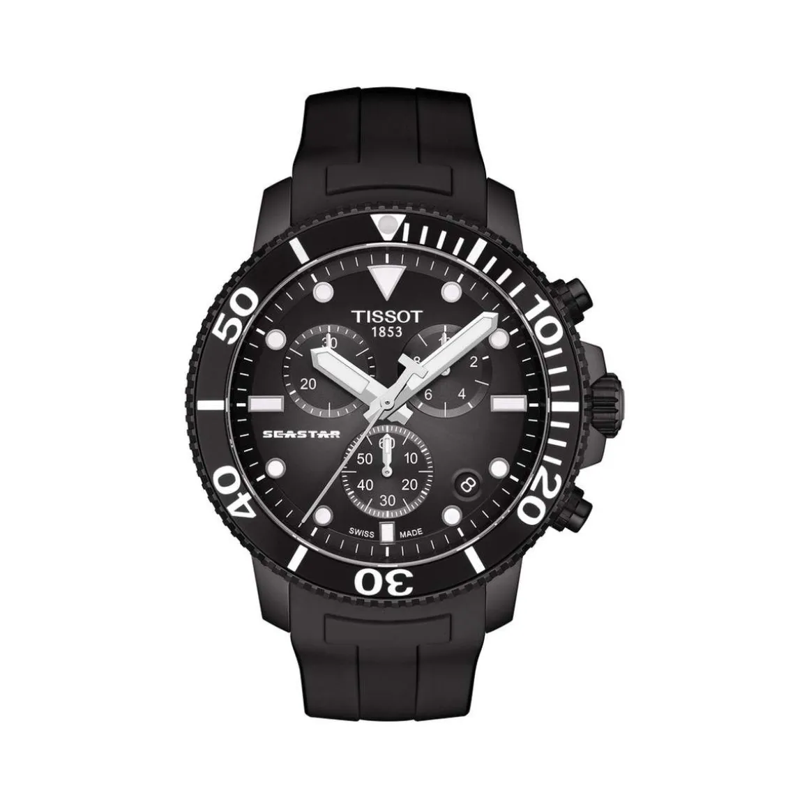 Montre Tissot homme caoutchouc noir