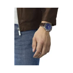 Montre Tissot homme chronographe acier cuir marron