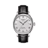 Montre TISSOT LE LOCLE POWERMATIC 80 homme automatique cadran gris bracelet cuir noir
