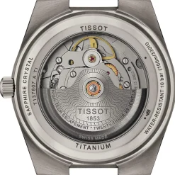 Montre TISSOT prx homme automatique, bracelet titane gris