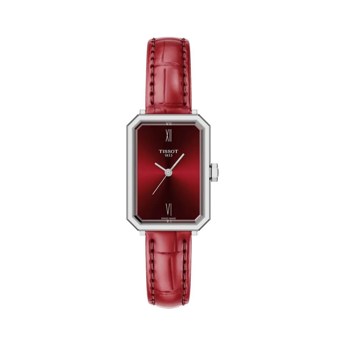 Montre TISSOT SRV femme cadran rouge bracelet cuir rouge