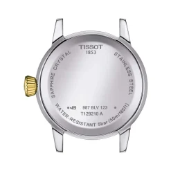 Montre TISSOT T-CLASSIC DREAM femme cadran gris bracelet acier inoxydable bicolore doré