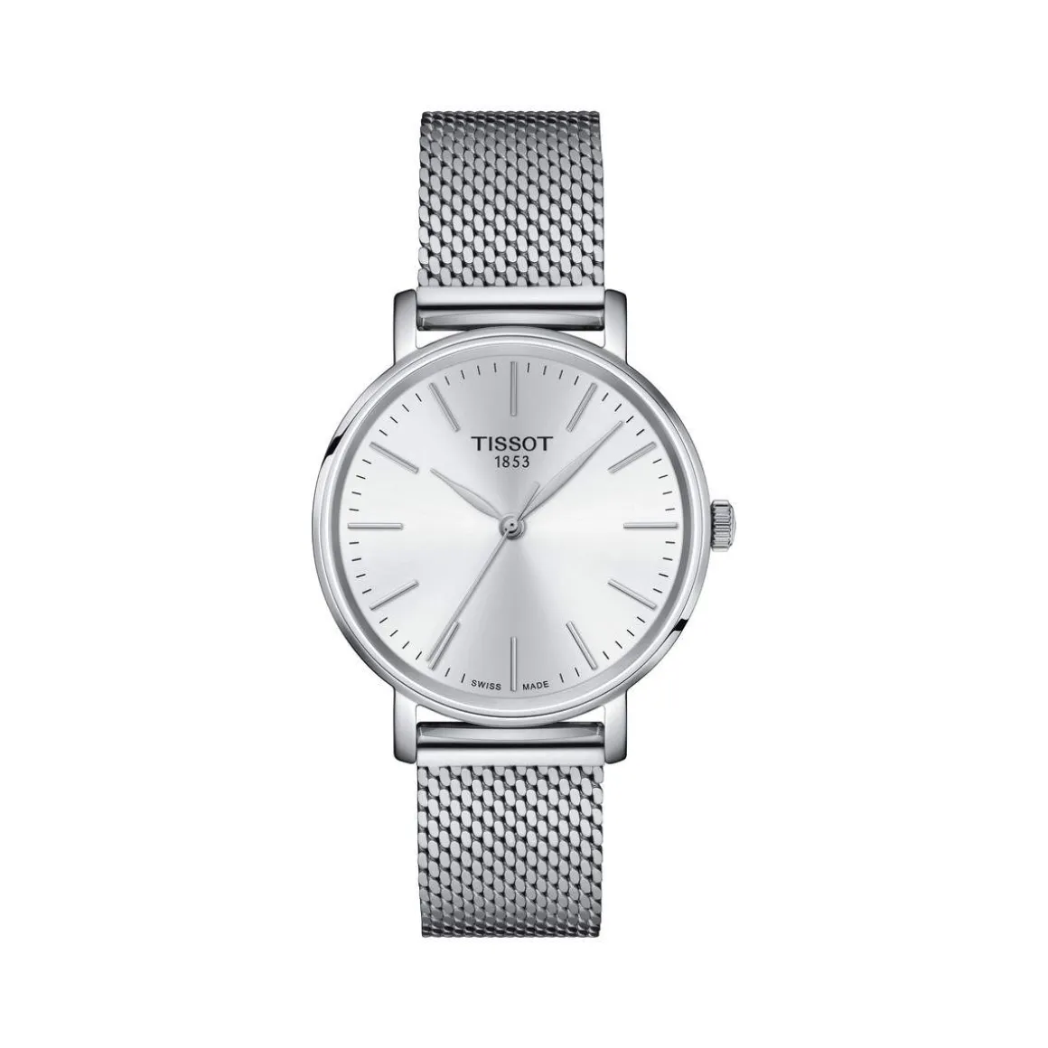 Montre TISSOT T-CLASSIC EVERYTIME femme cadran gris bracelet acier inoxydable