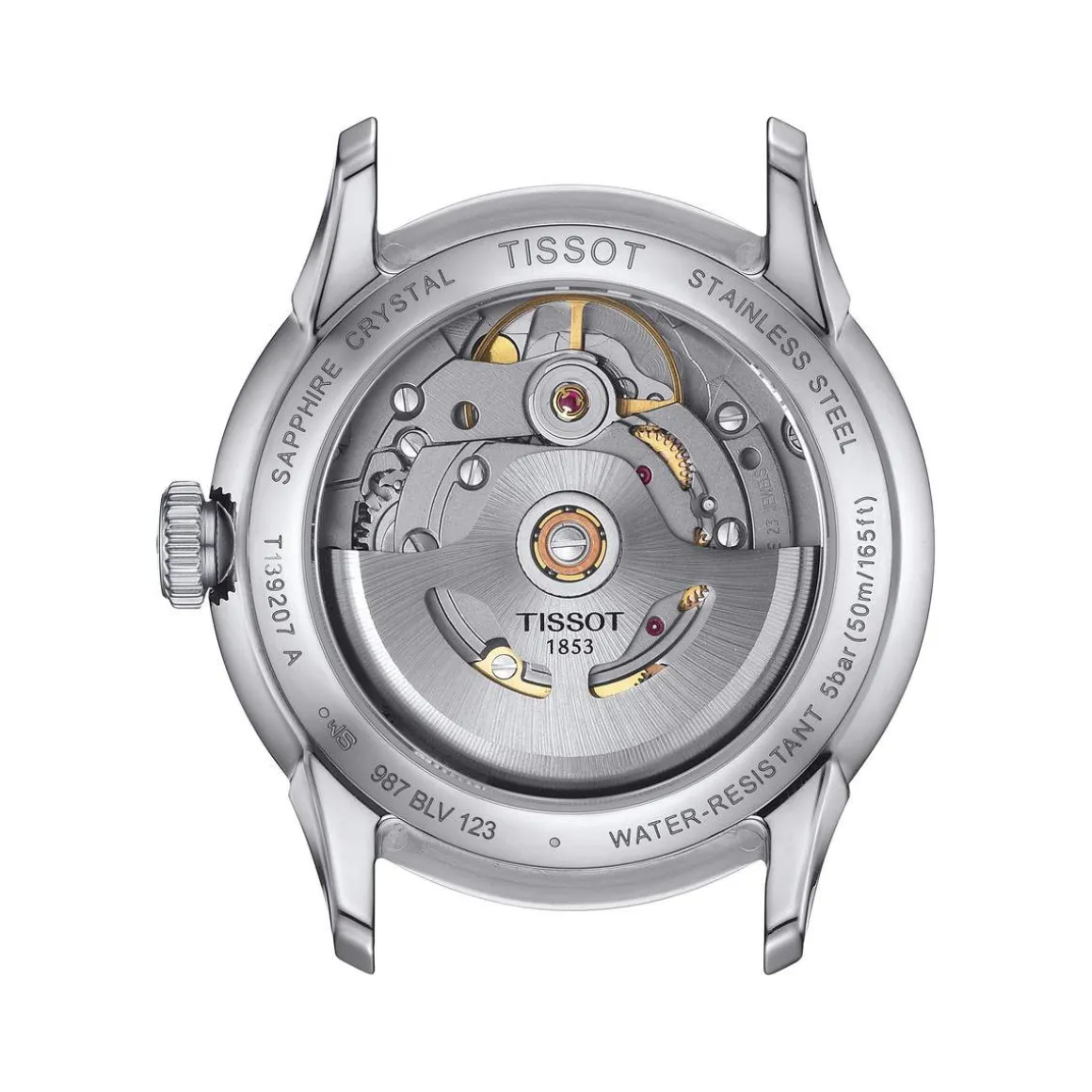 Montre TISSOT t-classic femme automatique acier bracelet cuir bleu